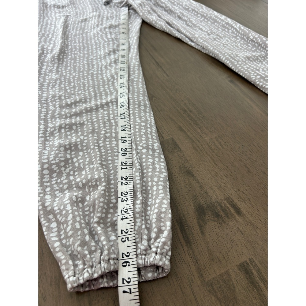 NWT Dress Forum Los Angeles Taupe White Dotted Jumpsuit V-Neck Jogger Small - Picture 6 of 15